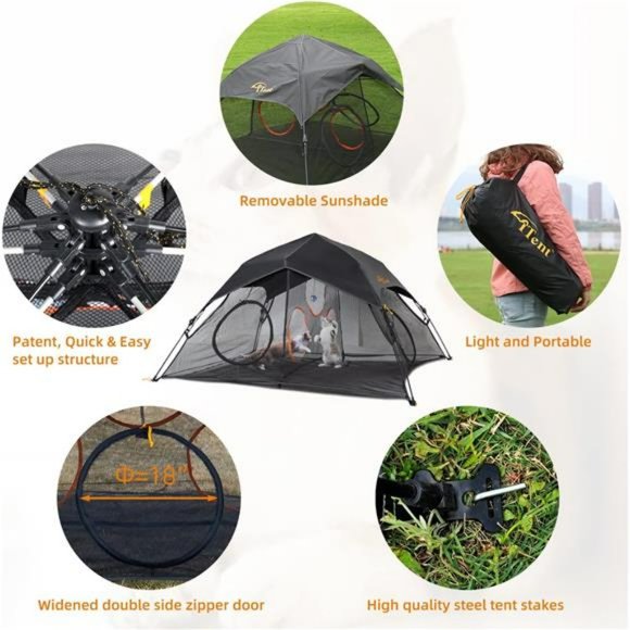 Outdoor Cat Play Tent (X- Large Portable Cat House, Cat Enclosure w/Cat Tunnel) - Picture 2 of 6